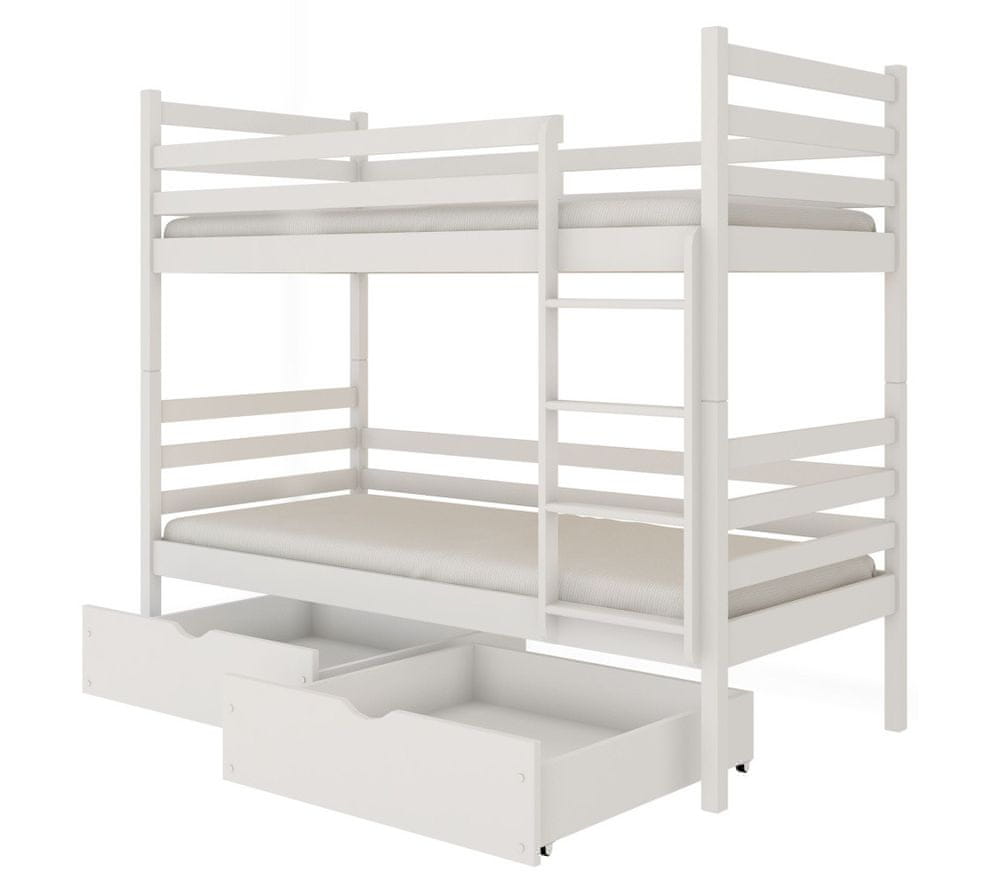Veneti Detská posteľ so šuplíkmi GABRIELA - 80x160, biela